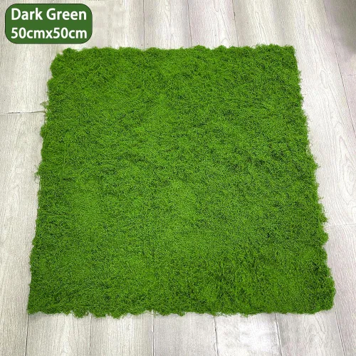 Miniatura 2 de Tapete de musgo verde artificial para decoración de pared de césped, 19.68 x 19.68 pulgadas, tapete de musgo natural preservado, hojas de musgo