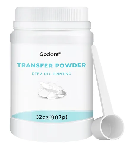 Miniatura 6 de DTF - Adhesivo termofusible de transferencia digital blanco en polvo para prendas de color negro u oscuro, transferencia pretratamiento para todas