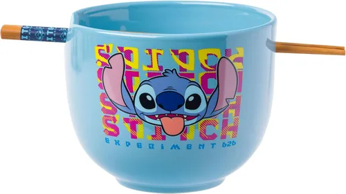 Miniatura 29 de Silver Buffalo Disney Lady and the Tramp Eating Noodles Chinese Love - Cuenco de ramen de cerámica con palillos, apto para microondas, 20 onzas