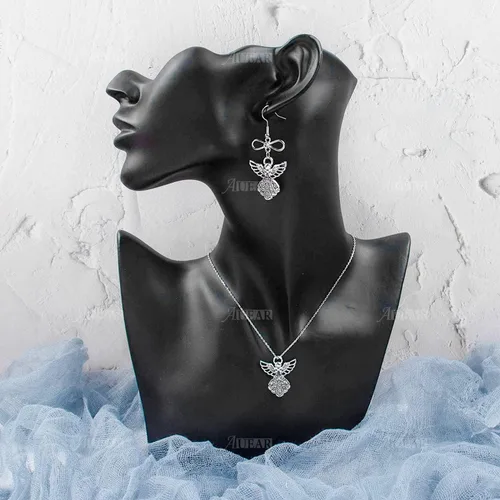 Miniatura 2 de AUEAR, Colgantes de plata antigua con dijes de ángel para hacer joyas de bricolaje, collar y pulsera
