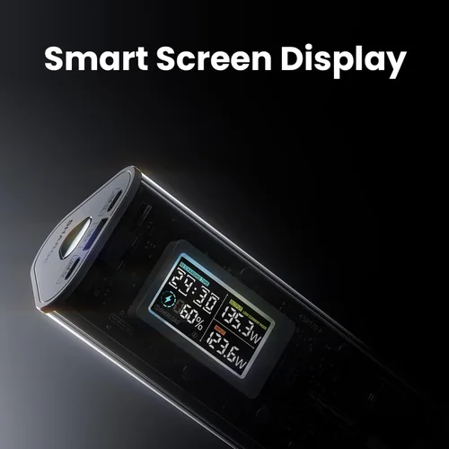 Miniatura 3 de SHARGEEK 170 Power Bank, Cargador Portátil de Alta Capacidad Total de 170 W y 24,000 mAh con Pantalla Inteligente, Paquete de Batería IP66 de 140 W