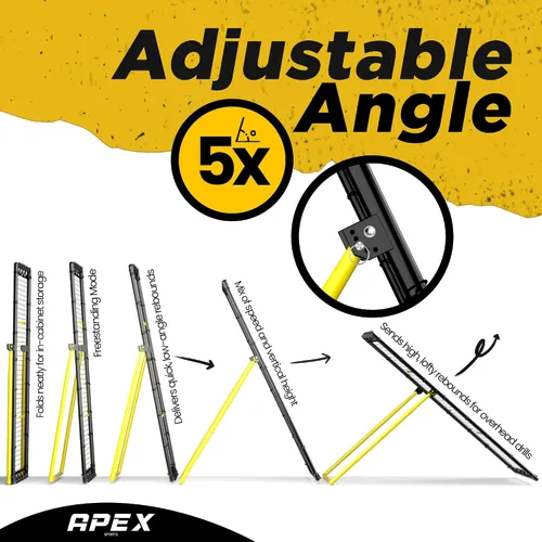 Miniatura 2 de Apex Sports Adjustable Volleyball Rebounder Net 7x4 ft – Bounce Back Training Equipment with Angle Customization for Practicing Volleying, Bumping
