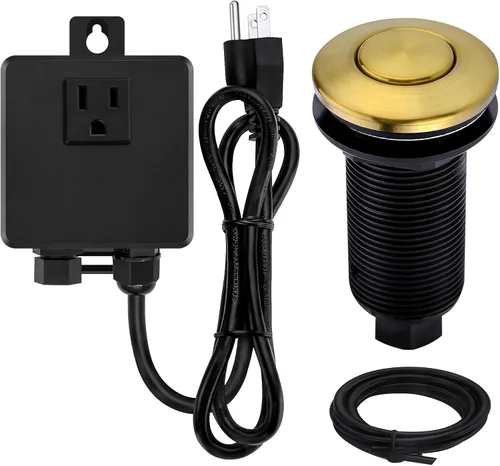 Miniatura 17 de Kit de Interruptor de Aire SinkTop para Triturador de Basura con Botón Largo, Cubierta Hecha de Latón, UL, Negro Mate
