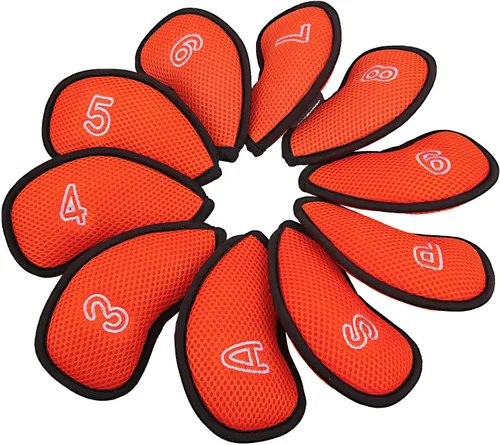 Miniatura 5 de 10 unids/pack nuevo Meshy Golf Iron Covers Set Golf Club Head Cover Fit Most Irons