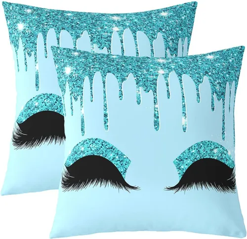 Miniatura 25 de Feelyou Juego de 2 fundas de almohada de leopardo de 16 x 16 pulgadas, fundas decorativas con estampado de guepardo, decoración del hogar, funda