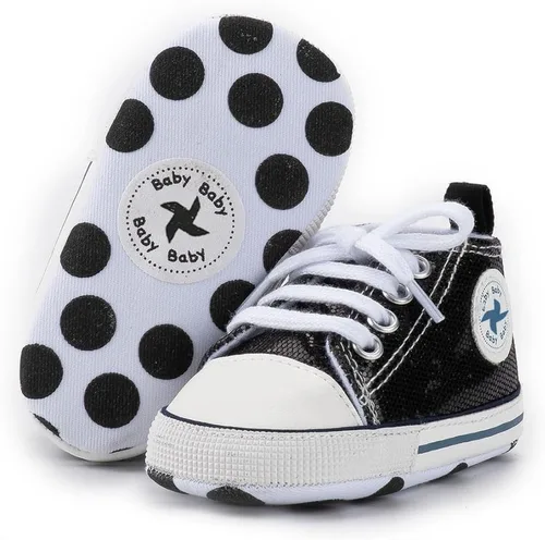 Miniatura 102 de Zapatos deportivos de lona de lona para bebés y niñas, suela antideslizante suave, suela antideslizante