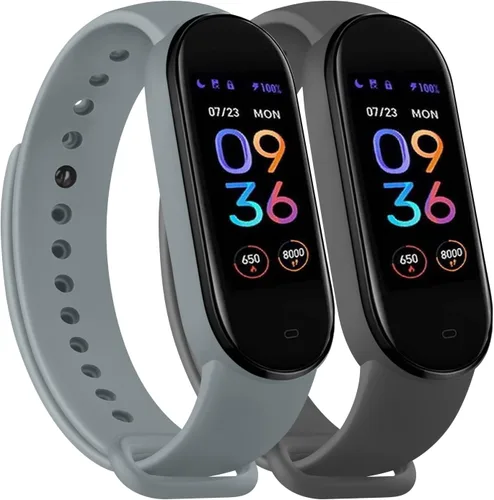 Miniatura 15 de Wanme Bandas para Amazfit Band 5 correas de repuesto para mujeres y hombres, paquete de 2 correas deportivas de silicona compatibles con Amazfit