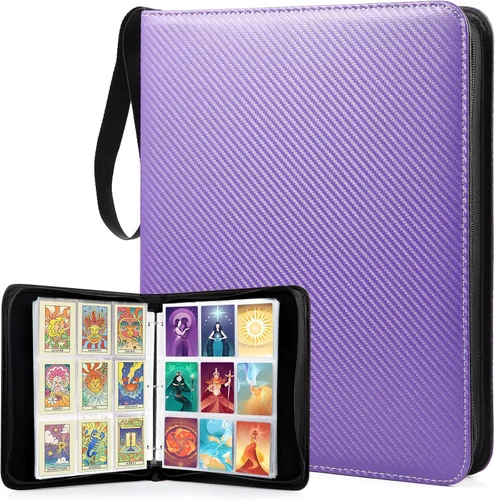 Miniatura 12 de WOT I Carpeta de lujo para cartas coleccionables, 540 bolsillos, fundas para carpeta de cartas coleccionables, carpeta de cuero rellenable de 3