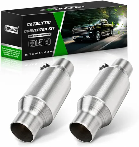 Convertidor catalítico frontal universal de alto flujo de entrada y salida de 2.5 pulgadas, ajuste directo con puerto O2 (compatible con EPA)