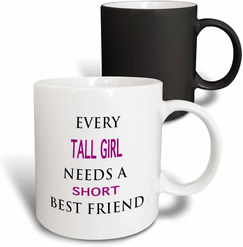 Miniatura 11 de 3dRose EVERY TALL GIRL NEEDS A SHORT BEST FRIEND 11oz Two-Tone Blue Mug