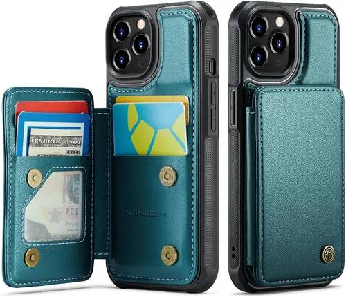 Miniatura 63 de Vinich Funda tipo cartera para iPhone 11 con tarjetero, bloqueo RFID, ranuras de crédito, función atril, a prueba de golpes, para iPhone 11 de 6.1