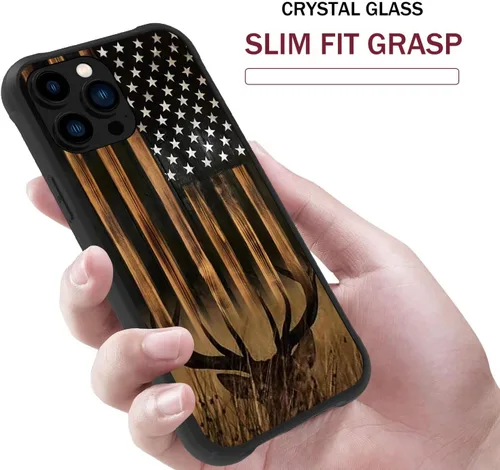 Miniatura 6 de Funda con diseño de ciervo y bandera estadounidense para iPhone 11 Pro Max - Funda protectora de poliuretano termoplástico resistente, antiarañazos