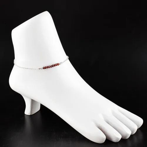 Miniatura 60 de YANARA Pulsera de tobillo para mujer, piedra de nacimiento natural, cuentas de piedras preciosas, tobillera delicada hecha a mano de 9 pulgadas +