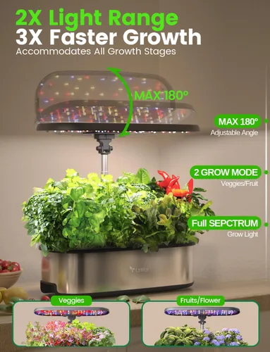 Miniatura 5 de Sistema de cultivo hidropónico LetPot LPH-SE, kit de jardín de hierbas inteligente de 12 cápsulas para interior, jardín interior, controlado por APP