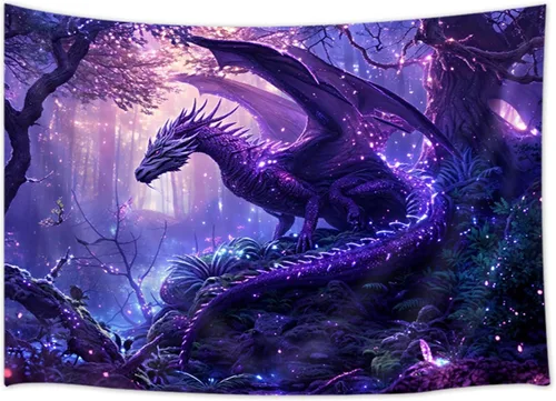 Miniatura 12 de MERCHR Tapiz de bosque natural, tapiz para colgar en la pared, diseño de animales de tigre, paisaje, paisaje, para dormitorio, sala de estar