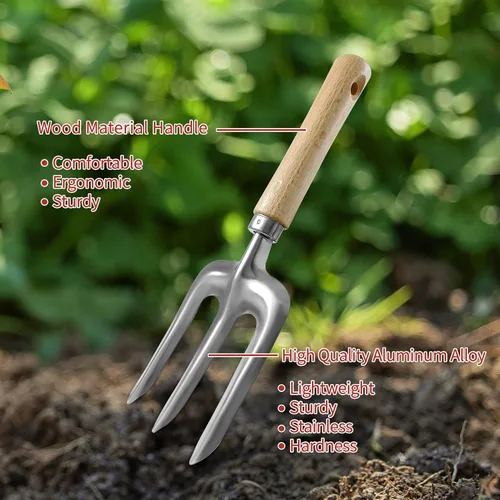 Miniatura 8 de Juego de 41 herramientas de jardinería de alta calidad, kit de herramientas de jardinería de acero inoxidable, con agarre de goma antideslizante