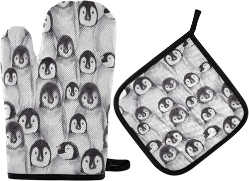 Miniatura 56 de ZZXXB Spring Bird - Guantes de cocina dobles con diseño floral de mariposa, resistentes al calor, antideslizantes, extra largos de 7 x 35 pulgadas