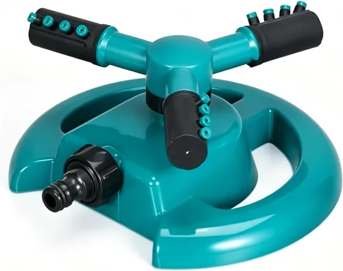 Rociadores para patio, rociador giratorio de 360º para patios grandes, rociador de agua al aire libre para césped, jardín y niños/mascotas, base de