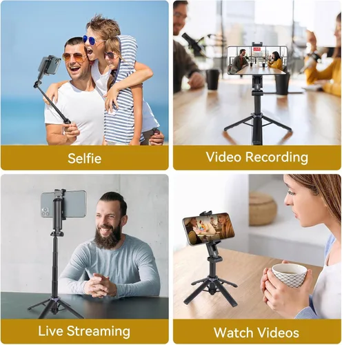 Miniatura 8 de UTEBIT 18" Selfie Stick with Wireless Remote, Extendable Selfie Telescopic Stick with Bluetooth Remote, Portable Phone tripods for Live Streaming