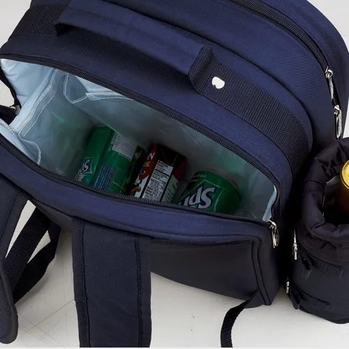 Miniatura 4 de Picnic at Ascot Mochila de picnic para 2 personas equipada con enfriador y soporte de vino aislado, diseñada y montada en los Estados Unidos