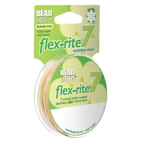 Miniatura 17 de The Beadsmith Flex-Rite - Alambre de acero inoxidable recubierto de nailon de 7 hebras, 0.007 pulgadas de diámetro, transparente, carrete de 30