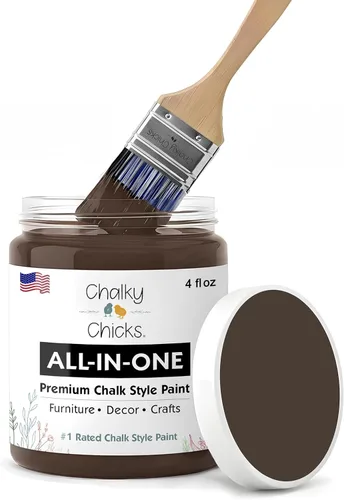 Miniatura 144 de Chalky Chicks - Pintura mate a la tiza, no requiere lijado, 4 onzas líquidas, color gris oscuro (Gun Metal Gray), para muebles, pintura sin Gris
