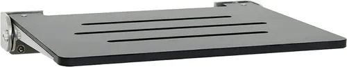 Miniatura 19 de Seachrome Asiento de ducha plegable Silhouette Slimline de 18 pulgadas, para montaje en pared, asiento rústico de teca con marco plateado