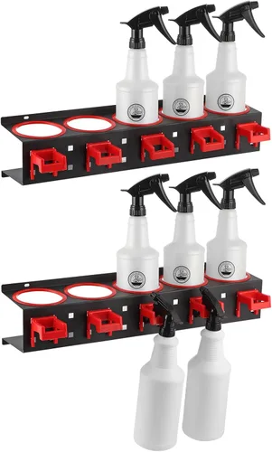 MOLIGOU 2 Piezas Soporte de Almacenamiento para Botellas de Pulverización, Organizador de Botellas de Pared para Detallado de Autos, Soporte de
