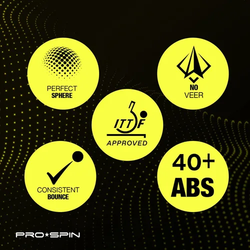 Miniatura 7 de PRO-SPIN Pelotas de ping pong – Pelotas de tenis de mesa premium aprobadas por ITTF de 3 estrellas Alto rendimiento 40+ ABS calidad profesional