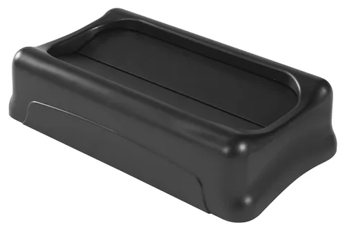 Miniatura 10 de Rubbermaid Commercial Products Slim Jim - Bote de basura con bisagras y tapas para reciclaje Plateado