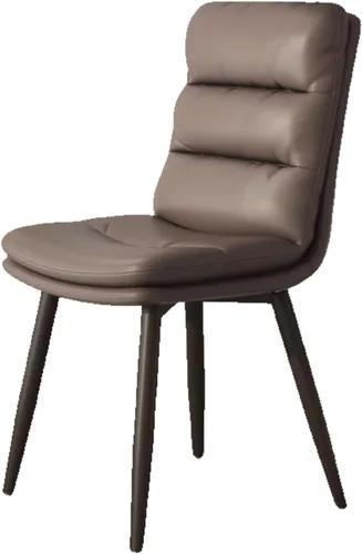 Miniatura 26 de Upholstered Dining Chairs Set of 4, Leather Kitchen Chair with Metal Legs, Dining Room Kitchen Chair with Back for Brown