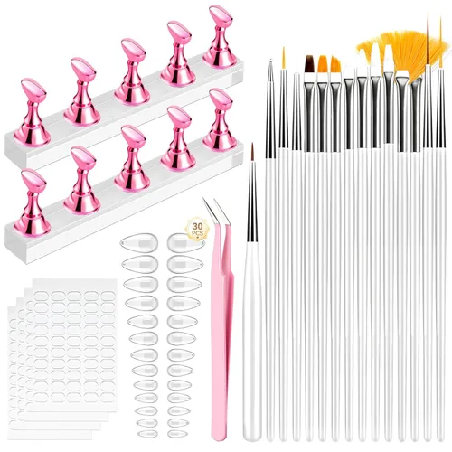 Miniatura 11 de Makartt Soporte de uñas para uñas a presión, práctica de pintura artística, soporte magnético para pintar uñas, soporte para diseños de uñas