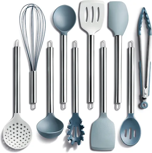 Miniatura 16 de COOK WITH COLOR Juego de utensilios de cocina de silicona, juego de utensilios de cocina, utensilios de cocina de silicona fáciles de limpiar, Rojo