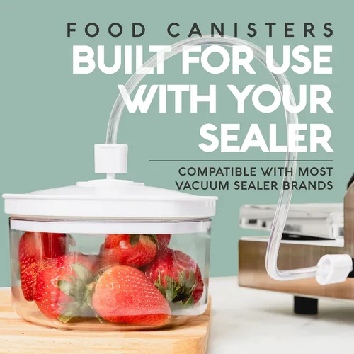 Miniatura 5 de Avid Armor Juego de recipientes de alimentos al vacío de 3 piezas para la cocina del hogar con manguera de accesorios en tamaños de 2L, 1.4L y 0.7L