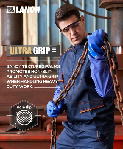 Miniatura 4 de LANON Guantes de PVC resistentes a productos químicos de 26 pulgadas, longitud del codo, guantes de goma largos de alta resistencia, protección