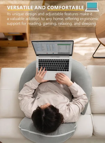 Miniatura 6 de INSEN Almohada de lectura, almohada de espalda para sentarse en la cama para leer, enfermera y relajarse, almohada de lectura para adultos, madres