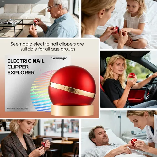 Miniatura 7 de Cortauñas eléctrico, 2 en 1, cortaúñas eléctrico automático con luz LED, 2 velocidades, recortador de uñas de regalo para adultos mayores estudiantes
