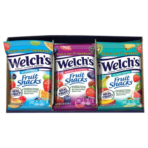 Welch's Snacks de frutas, paquete variado a granel con frutas mixtas, mezcla de superfrutas, frutas de la isla, sin gluten, paquete a granel, 2.25