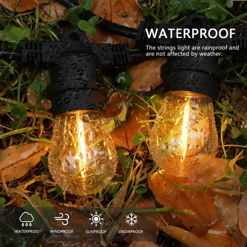 Miniatura 8 de KGC Bombillas LED de repuesto S14 inastillables e impermeables – 1 W equivalente a 10 W, blanco cálido 2200 K para exteriores, bombilla de filamento