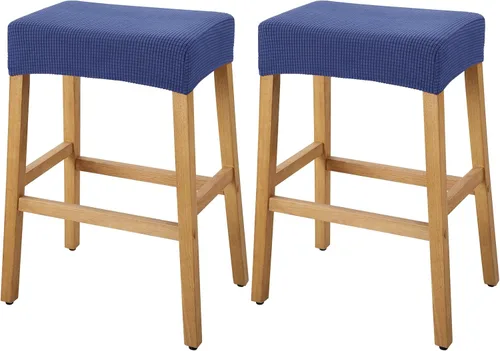 Miniatura 46 de YISUN Fundas de taburete rectangulares, paquete de 2 fundas elásticas impermeables para asiento de silla de montar, taburetes de bar, sillas de bar
