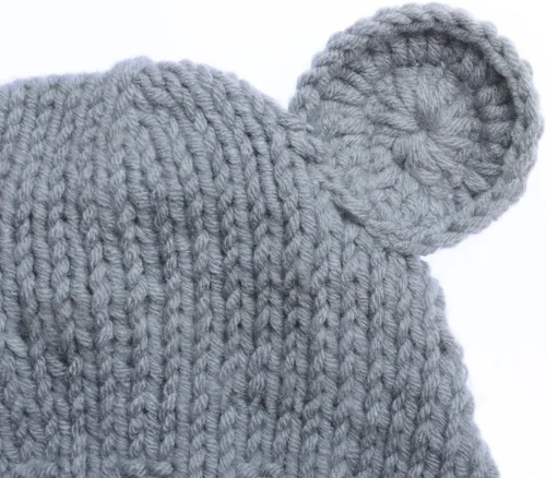Miniatura 3 de Accesorios para fotografías de bebés recién nacidos, gorro de lana y muñecos de oso Gris