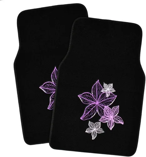 Miniatura 5 de Pretty Rugs - Alfombras de diseño para automóvil, camioneta, camión, SUV, juego completo de 4 piezas delanteras y traseras con respaldo de goma