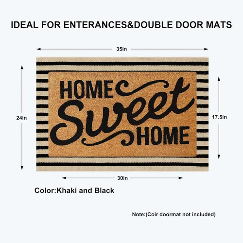 Miniatura 2 de KIMODE Alfombras para puerta delantera de 24"x35", alfombra reversible lavable para decorar el porche de una casa de campo, alfombras a rayas por
