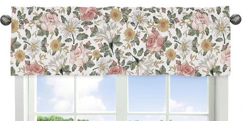 Miniatura 8 de Sweet Jojo Designs Cenefa de ventana de jardín floral bohemio para niña de flores, tratamiento de cortina para habitación de bebé, habitación
