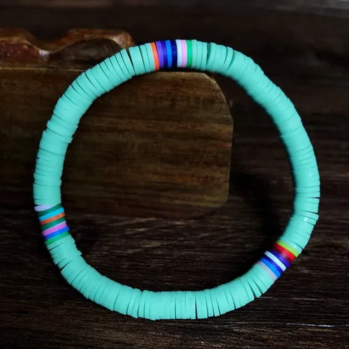 Miniatura 2 de Brazaletes ajustables para mujer pulsera bohemia de color cerámica suave elástica de 0236in accesorio de playa joyería para Navidad cumpleaños