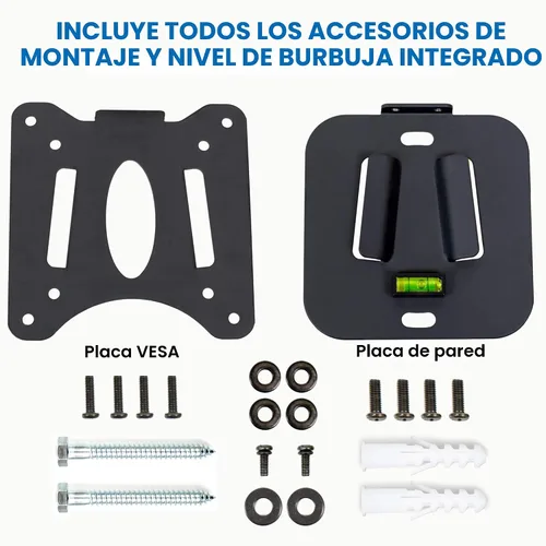 Miniatura 8 de Mount-It! MI-203 Soporte de pared fijo de perfil bajo para TV Se adapta a pantallas de 13 a 32 pulgadas VESA 75 x 75 y 100 x 100 Acero