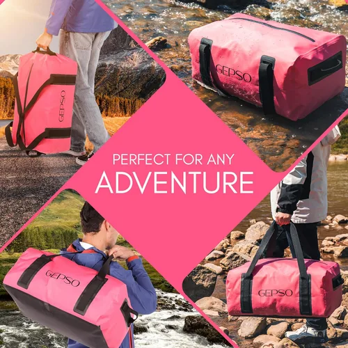 Miniatura 6 de Bolsa de lona impermeable de 50 litros Bolsa seca resistente con parte superior con cremallera, bolsillos interiores y asas reforzadas Bolsa