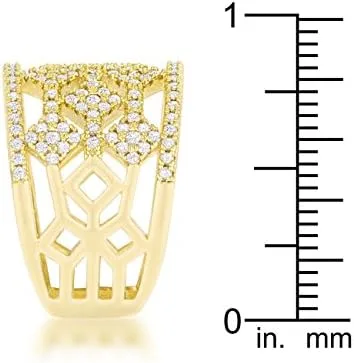 Miniatura 5 de Kate Bissett Marlene - Anillo de cóctel de oro de 14 quilates con circonita cúbica de 0,6 quilates