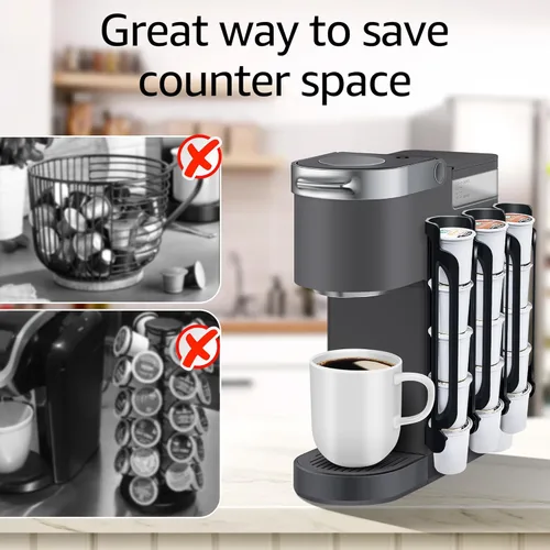 Miniatura 7 de kedofa Portavasos K para Keurig: soportes para cápsulas de café para mostrador de espacio pequeño, soportes para Kcup para montaje en pared
