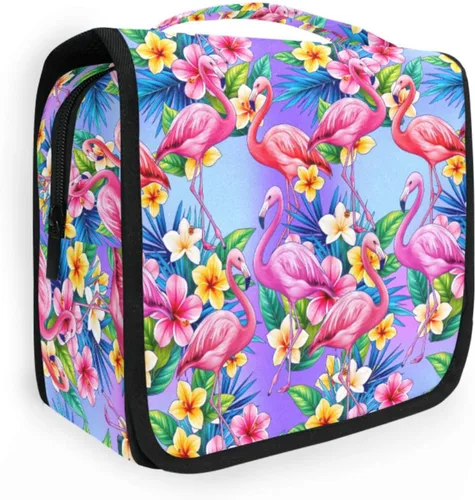 Miniatura 23 de MNSRUU Neceser colgante con diseño de calavera y girasol, bolsa de maquillaje de viaje para artículos de tocador, organizador de artículos